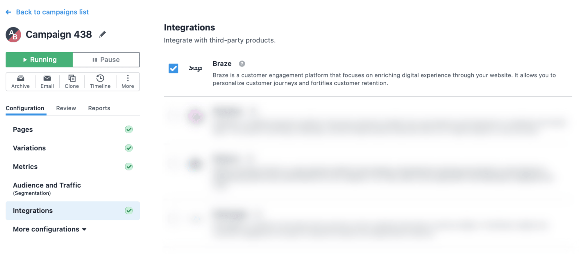 Activer l'intégration de Braze