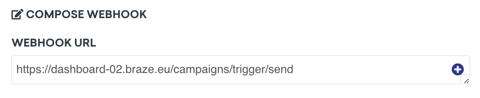 URL du webhook dans la section "Compose Webhook".