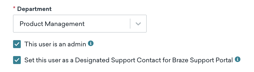 Case à cocher permettant de désigner un utilisateur comme contact d'assistance.