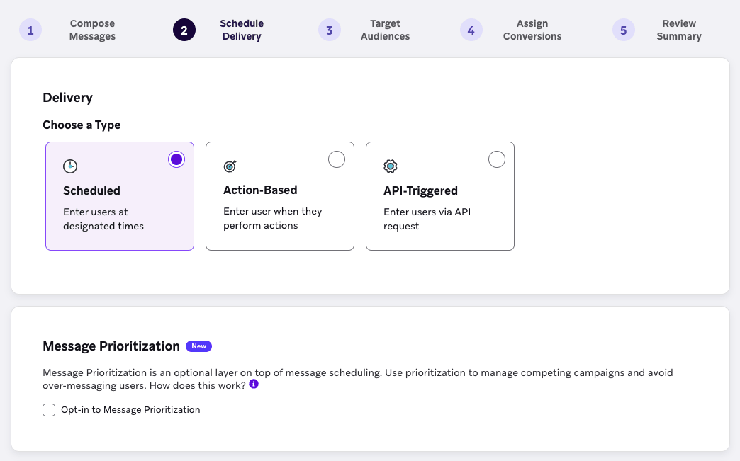 「Opt-in to Message Prioritization」のチェックボックス。