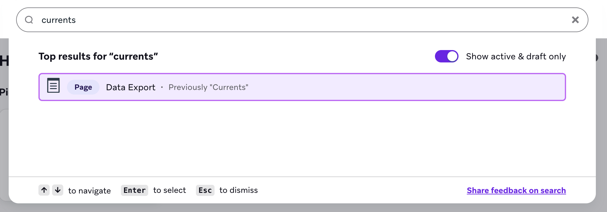 検索結果"currents"以下を表示します。"データエクスポート。以前は'Currents'."