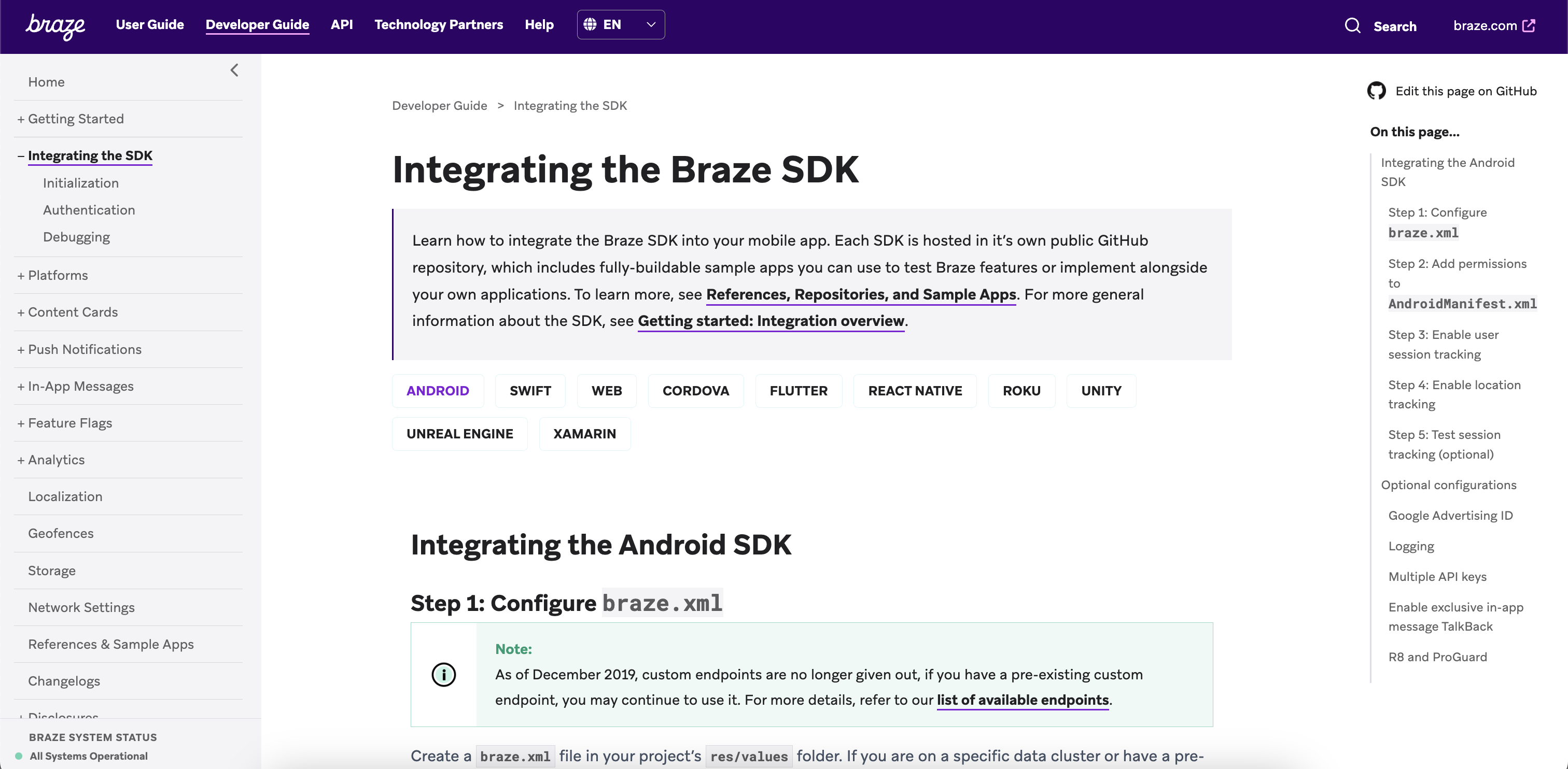 업데이트된 Android 문서는 SDK 통합하기 문서의 Android 탭에 있습니다.