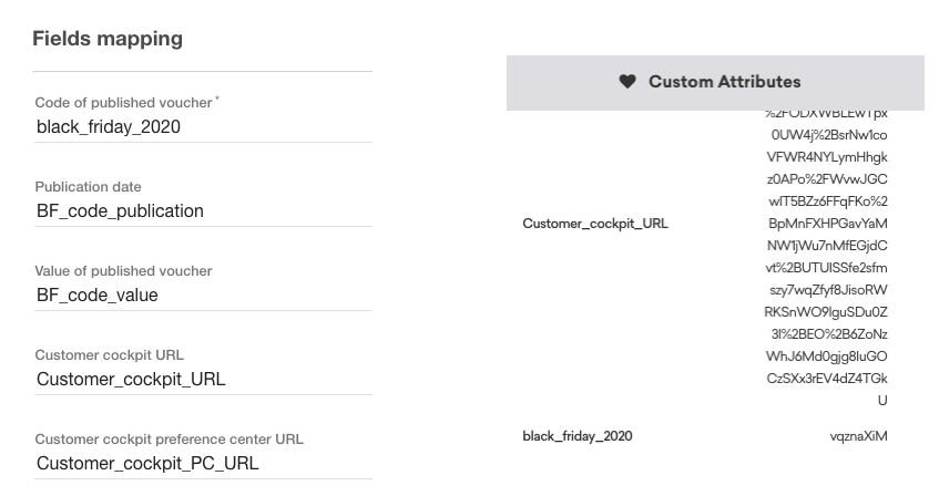 Map fields to custom attributes