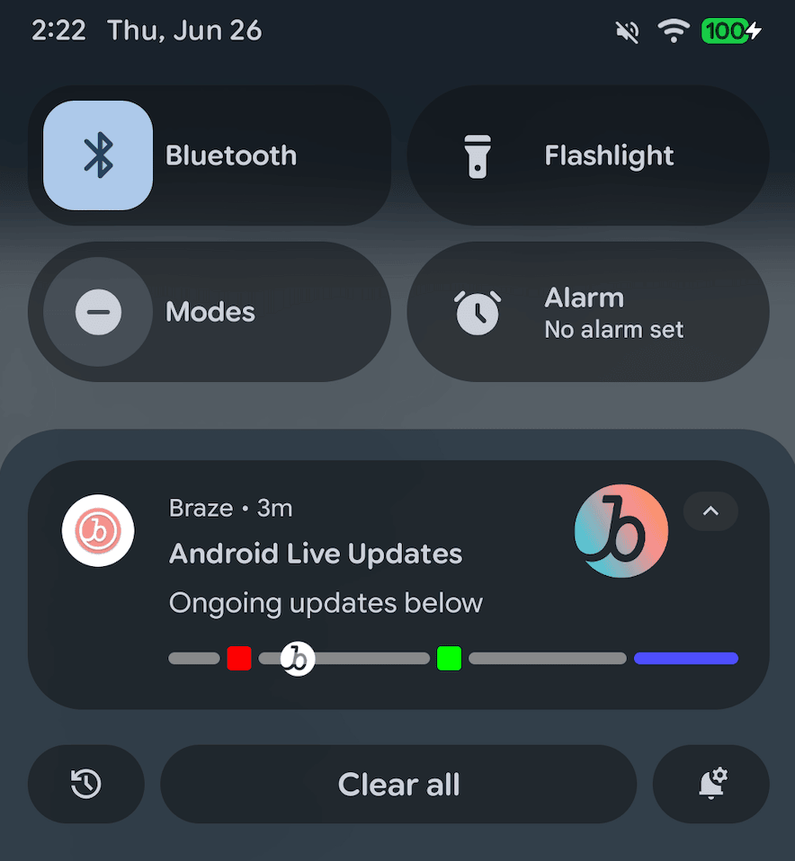 Um exemplo de atualização ao vivo do Android