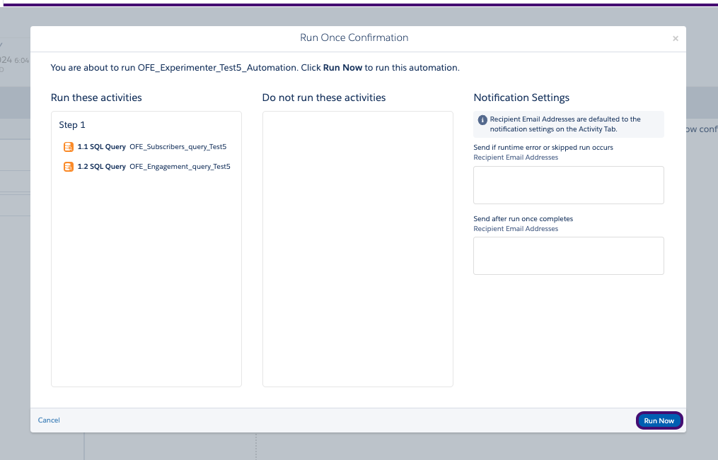 Uma atividade de consulta de SQL selecionada.