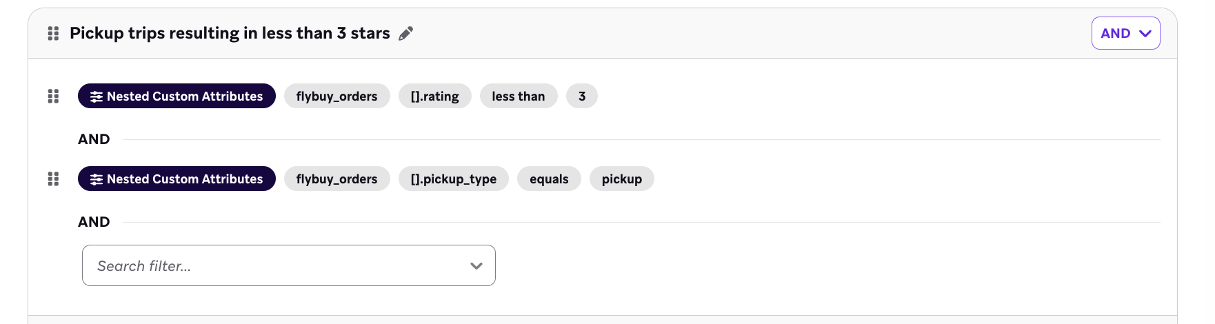 Segmento para experiência ruim de retirada
