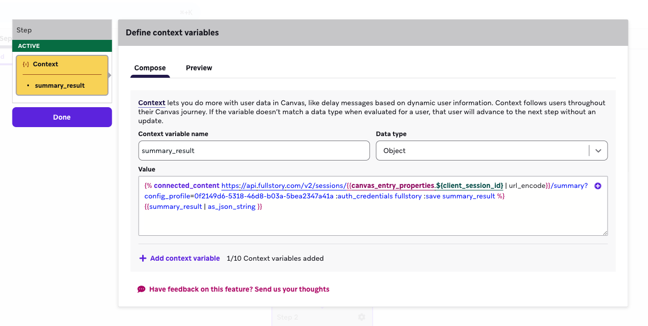 Captura de tela do Braze mostrando os campos Editar credencial