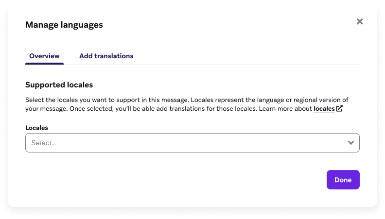 O menu suspenso Adicionar local com opções para selecionar o local padrão ou atributos personalizados.