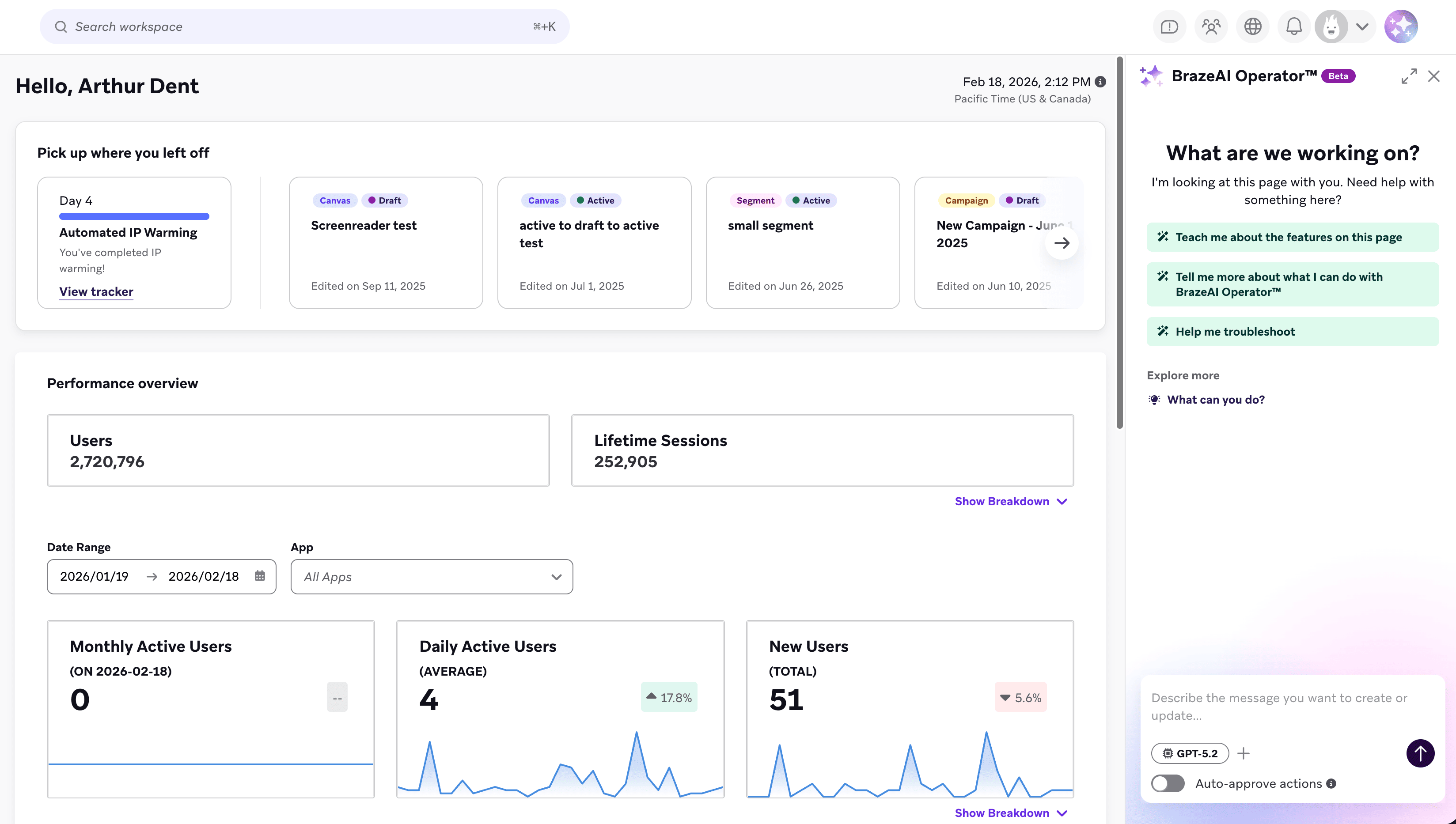 O painel de chat do Operator.