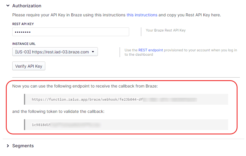 Autorização da Optimizely.