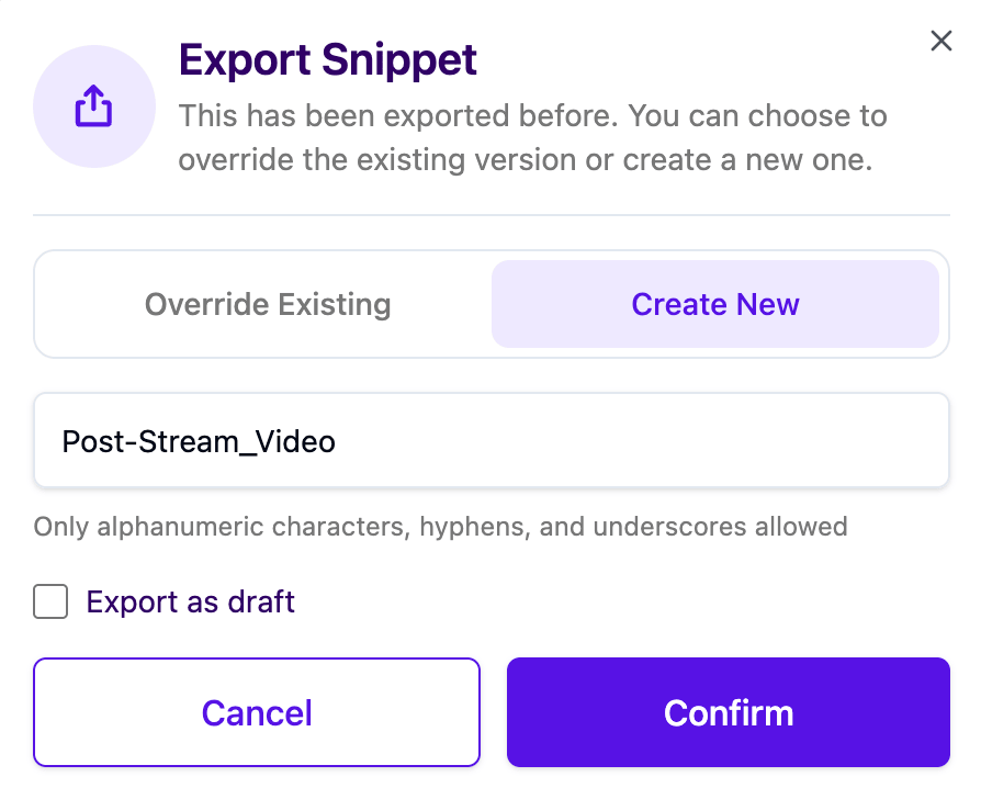 Selecionar Create New para criar um Content Block separado