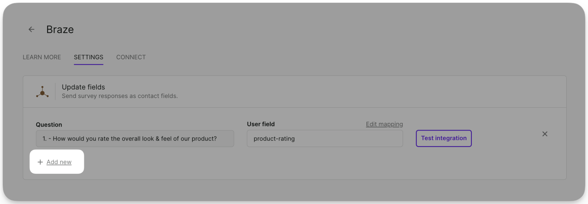 Conecte mais perguntas à sua integração